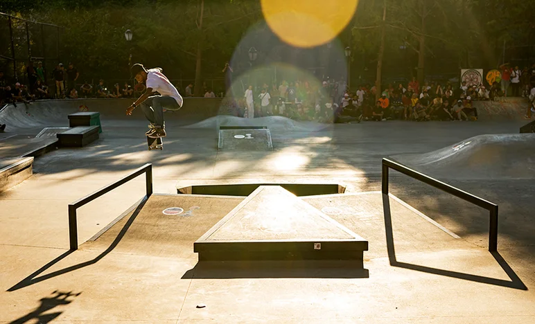 <!--danyc17-finals-->

A man of symmetry and precision, Maurio McCoy takes advantage with a KF Noseblunt.