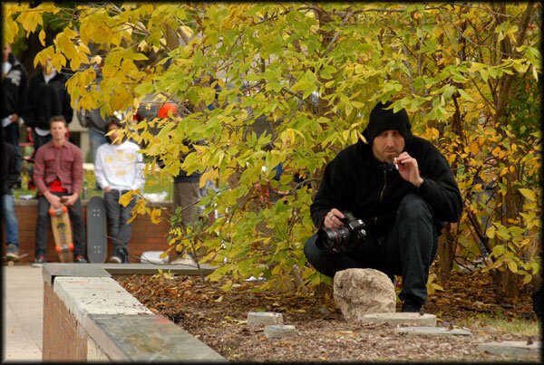 Chicago Stalker Steve lens lurking in the bushes