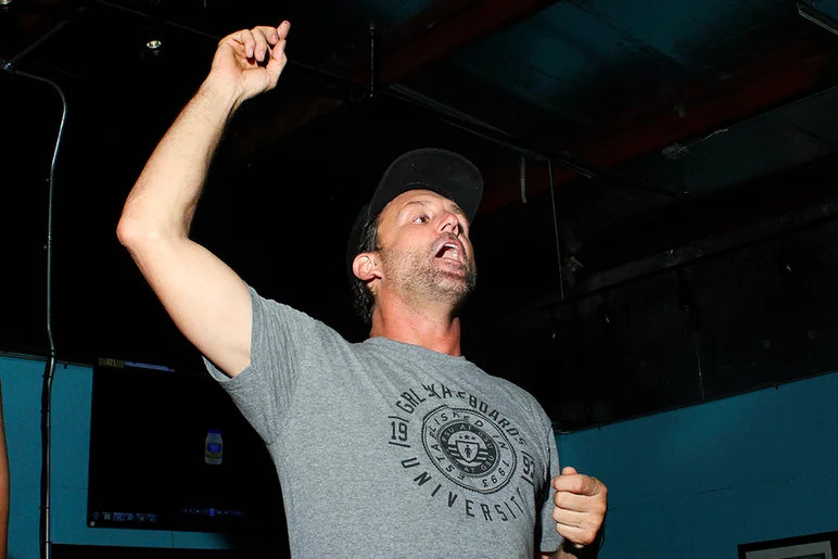 <!--theflarephotos-->
Brian introducing the Lakai video right before we showed it. 