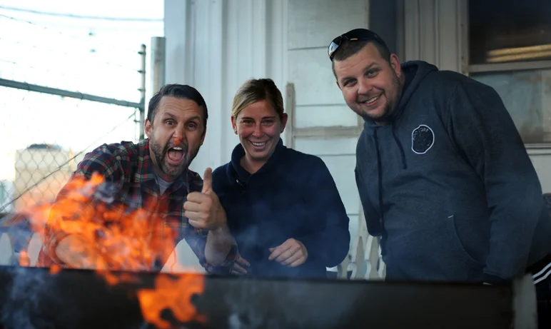 <!--vday16-->
Schaefer likes to have a good time. He always makes things exciting—even flipping burgers with Jenny and local dad Danny gets wild. We had a barbeque and invited everyone out for a video premiere and Employee of the Month party, and even had David Gravette and Robby Brockel from C1RCA hanging out for the Valentine’s Day Massacre All Ages Contest.