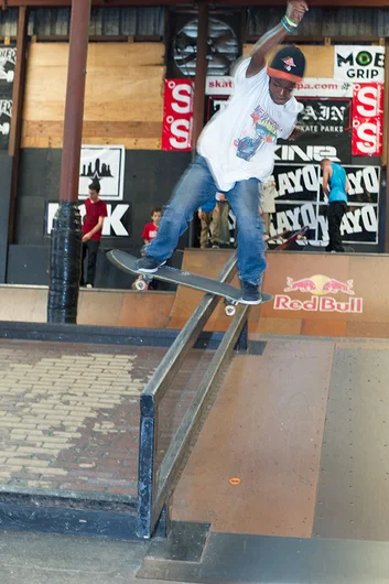 Chuckie had more energy than the whole building combined.  There's only one thing you can do with that.  Put it on wheels and send it down the rail.<!-- Go Skateboarding Day 2013 With Kayo -->