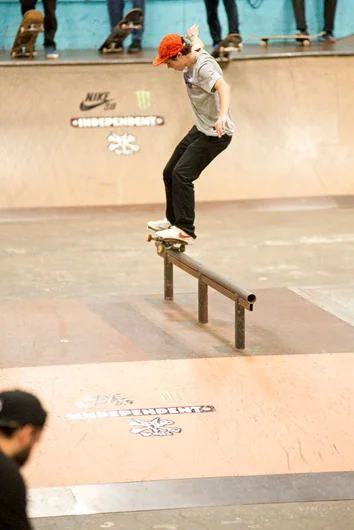 <!--am15-thursday-->

While Andy Dufrene crawls through the pipe, Christian Dufrene Fakie Grinds the top of it.