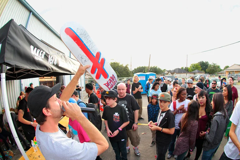 <!--ridetexas14-->

Outside Schaefer and the Baker Boys Tent were raffling off signed boards for charity.
