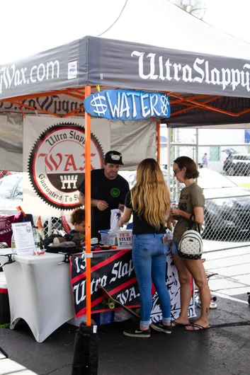 <!--BTSB18-->

Ultra Slappy Wax was set up in the courtyard and helping people get their slide on. That's Courtney Block and her mom...they're at just about every all ages contest I can remember.