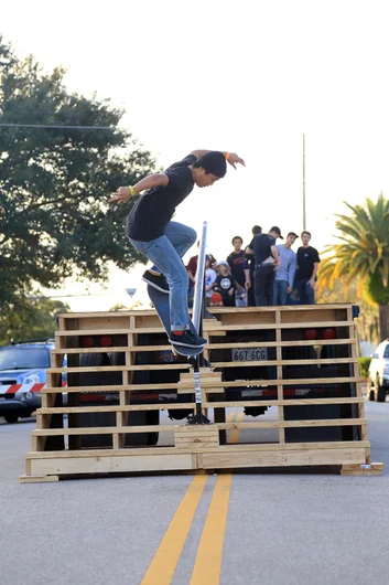 <!--wh15-->

Julian doesn’t only do his front crooks nollie. Here he is putting one down the handrail with authority.