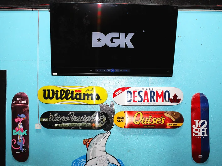 <!--dgkudphotos-->

The new DGK decks on display in the Venue