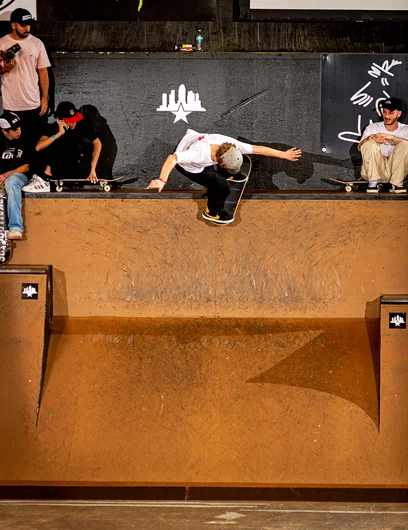 Ty Stigney needs no transition to get up to a Boardslide, and just chunks it right on up there! 
<!—tampam2022qualifiers—>
