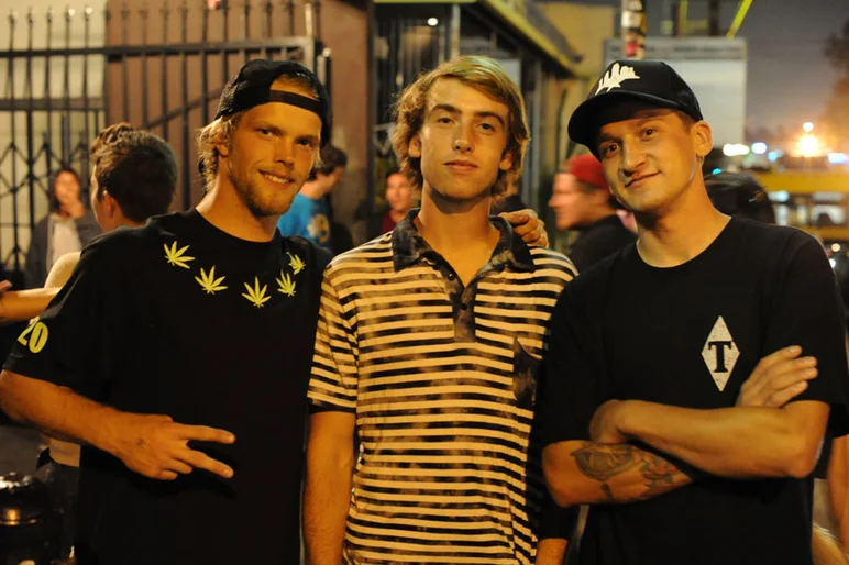 It seems like there's always something skate related going on in LA.  We heard about this film festival at the Cha Cha Lounge so we stopped by for some beers and independent skate videos.  Casey ran into Chris who he met skating in Tampa recently.  Chris just moved to California and loves it as you'd expect for the weather and the skate spots.<!-- Damn Am Los Angeles 2013: Arrival in LA and Construction -->