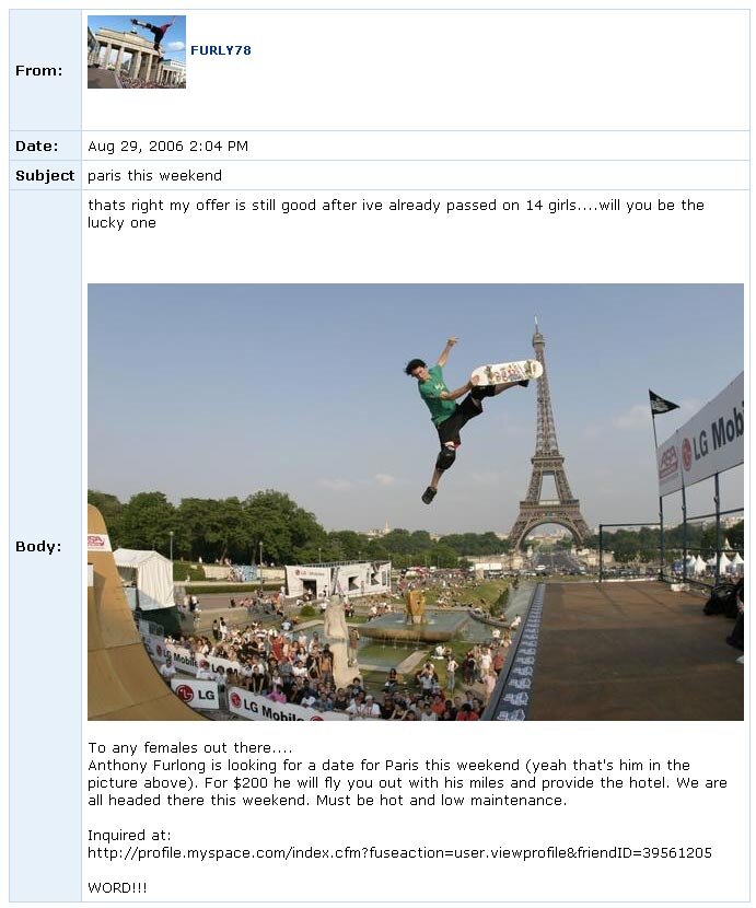 Anthony Furlong Needs a Date