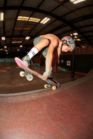 <!--btsb16-->

Nash Barfield came through with tricks all over the park, including this FS Nosepick Pull In. 