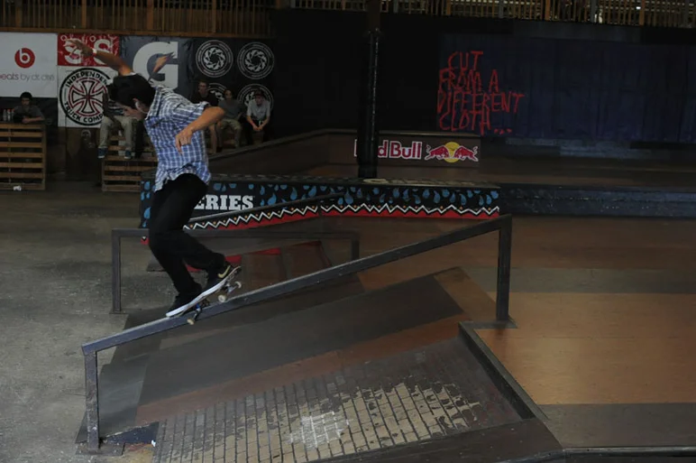 Cris Lesh - nollie crooked grind.<!-- Back to School Bash 2012 Presented by Altamont -->