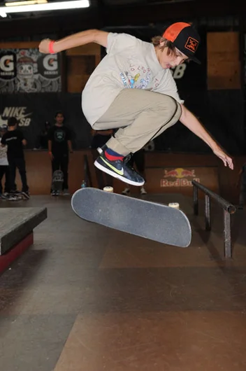Tyler Hunger - hardflip.<!-- Game of SKATE 2012 at SPoT -->