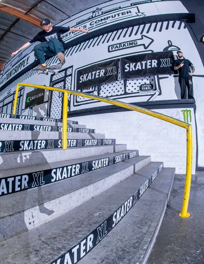 Joetaro made sure to kickflip 4 feet above the rail before landing into a back smith

<!--damnamla2023-->