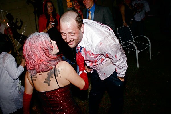 Death to Taxes soaked from jumping in the pool