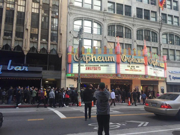 <!--zatcali-->
We made it! Finally. Here’s a photo I shot of Warzaw shooting Brian shooting the Marquee. I saw somebody shooting me while I was shooting this. 