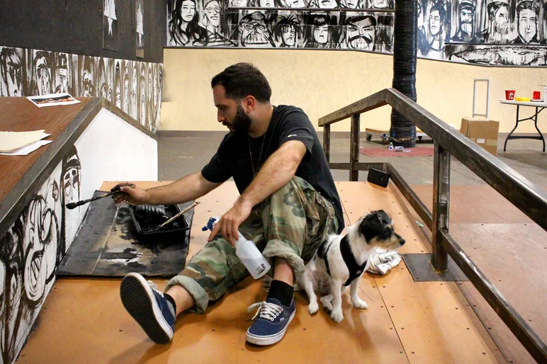 <!--stpcoursephotos-->

That's Stephen's dog, Sophia. She goes everywhere with him.