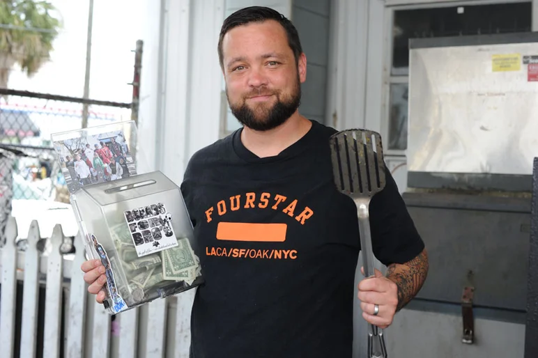 Justin battled grease fires all day on the grill while giving out free hot dogs in exchange for your Boards for Bros donations.  Thanks for helping out with our Charity.<!-- Spring Roll 2013 and a Bradenton Session Presented by Lakai -->