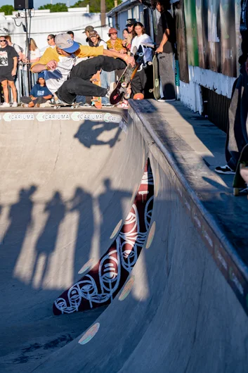 Welcome to Concrete Jam. Where the Monster Beast is flowing and there are no rules. It's a free for all but with cash rewards for skateboarding. Here's local Nick Wallace kicking things off over the doorway

<!--tampapro24concretejam-->