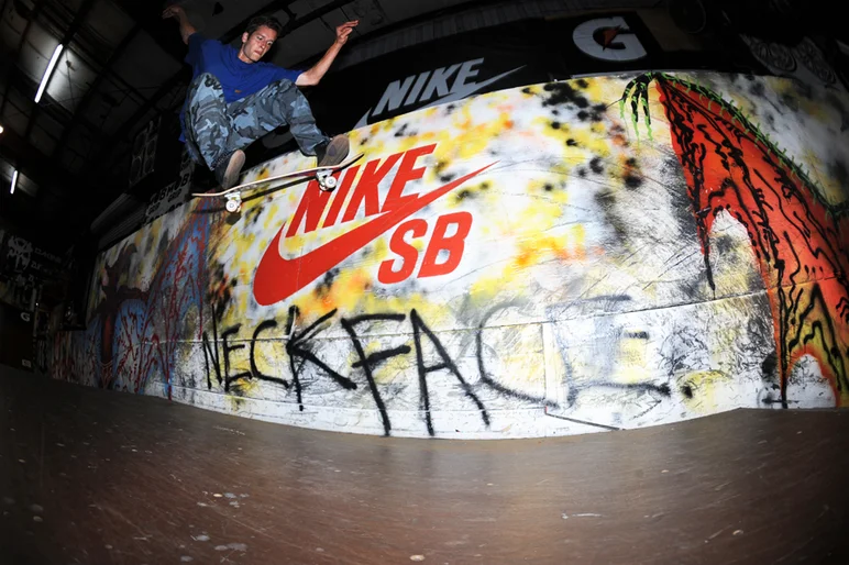 <!--tampapro2014-->

Here's another Floridian and pure street skater, Jimmy Lannon, doing a street move -- wallride nollie. You should buy his pro board on Magenta.