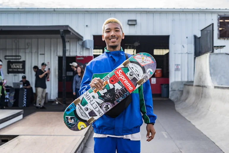 <!--cotc19finals-->

Andrew Evans was easy to spot in the Nylon Suit.
