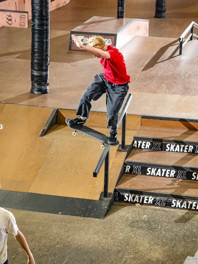Roman Hager fully locked into a Noseblunt
<!--tampaamsunday2023-->