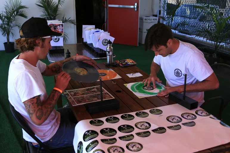 <!-- damnamvolcom14day1 -->

Tyler Mumma & Steve Stratton putting some TLC in the 2014 awards.