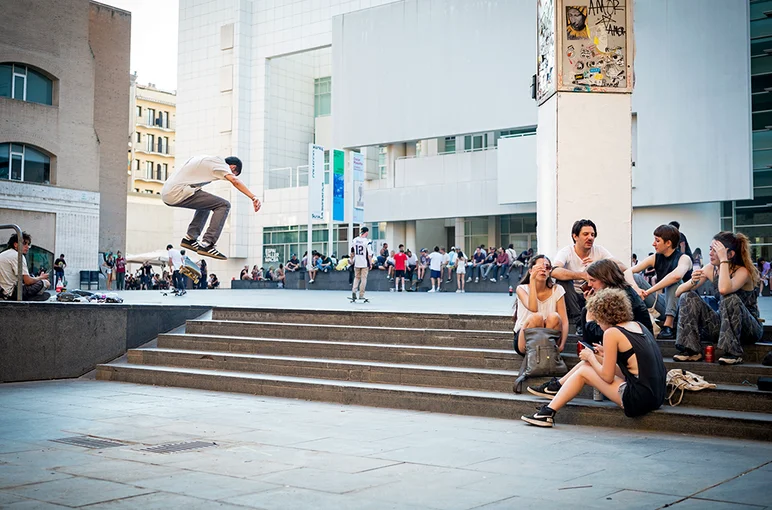 <!--barcygsd-->

MACBA! Great for skateboarding, even better for smokin’ on some of that funky stuff.
