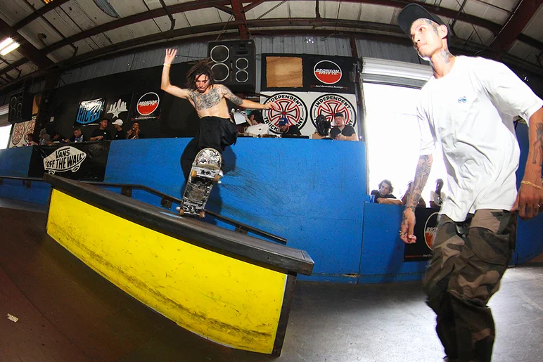 <!--hj17photos-->

Sponsored Practice can get pretty hectic. JC Mazza Front Blunts in traffic.