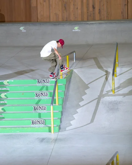 Sena's heelflip front blunt out the gate in the finals. He tried back smith varial heel out during Best Trick but didn't get it. I was bummed!

<!--damnamjapan2022finals-->