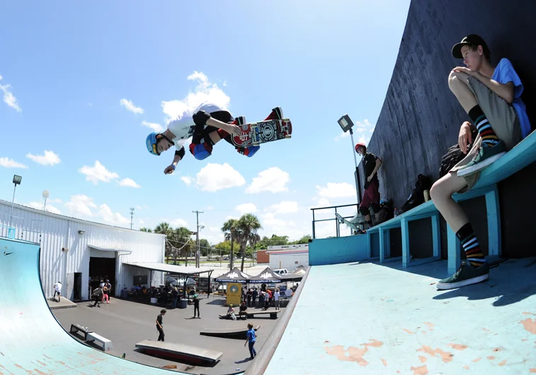 <!-- backtoschoolbash2013 -->

Jake Ilardi warmed up for his 16 and Up jam by blasting these backside airs as his brother Nate looks on.