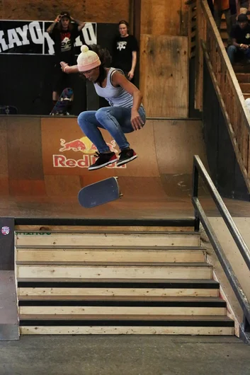 <!-- 2013harvestJam -->

Laura Fong-Yee was the only girl to skate sponsored division.