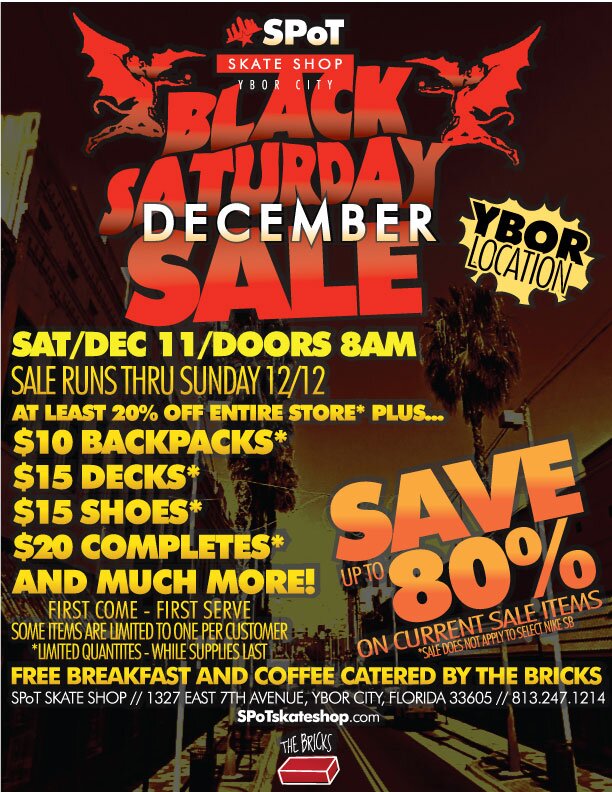 SPoT Skate Shop Ybor Black Saturday