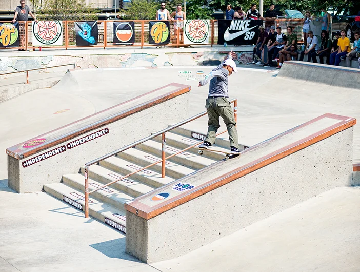 <!--dachi18-finals-->

Lucas Rabelo has the Nollie B/S 180 Nosegrind down to a science to say the least.
