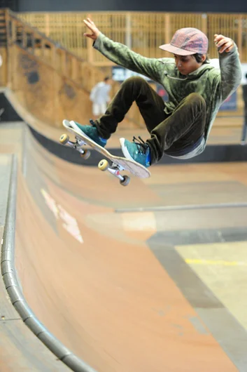 Ali Tawoosi has a nice frontside ollie.<!-- etnies Free Day Benefiting Boards for Bros 2013 -->