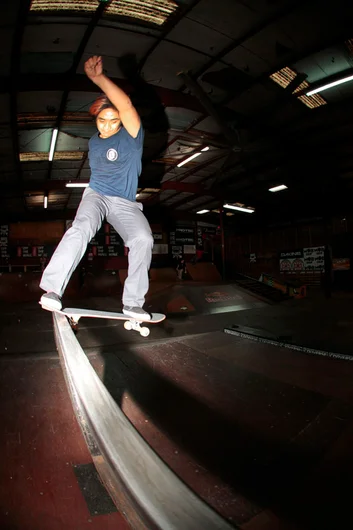 <!--cotc15-->

Our very own Uncle Sam had tailslides on this flat bar dialed in.