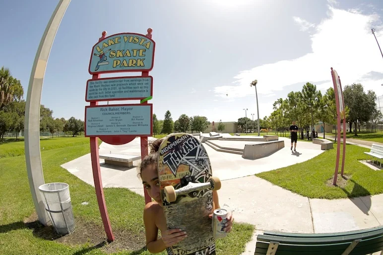 <!-- cruisecontrolstpete2013 -->

First stop on our St. Pete take over was Lake Vista skatepark. That's Alex Bibiloni ready to shred.