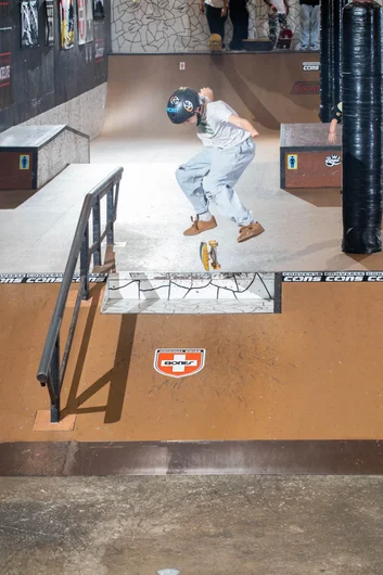 Josh Tancos has this kickflip into the bank on LOCK

<!--schoolsoutjam22-->