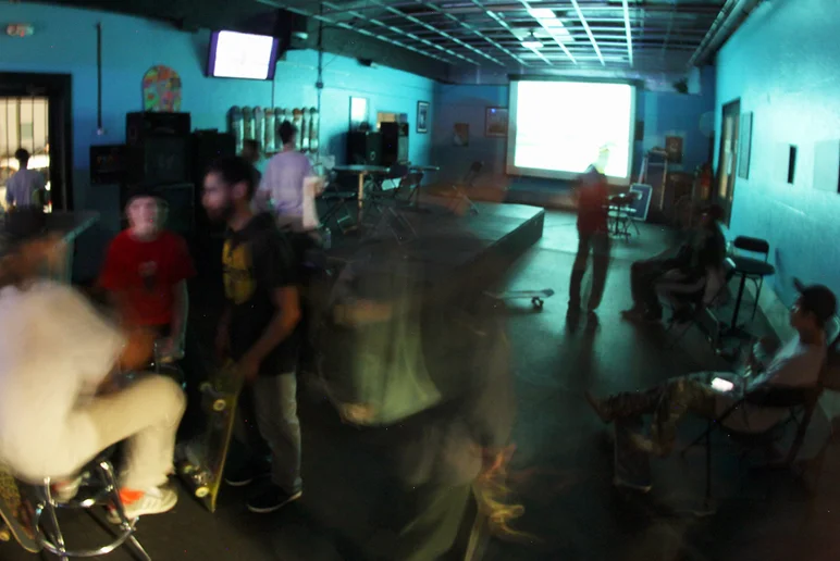 <!--freefridaysjan17-->
After the smoke cleared, we all grabbed a drink and sat down to watch Alien Workshop's 