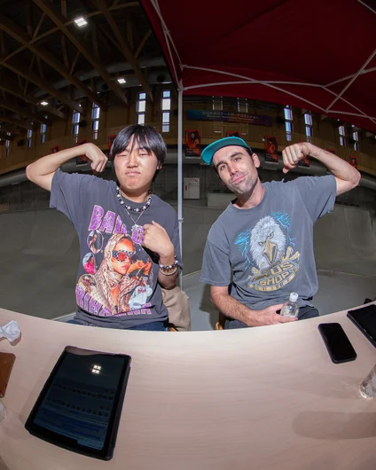Toshi and Chris Blake flexing for the finals
<!--damnamjapan2022finals-->