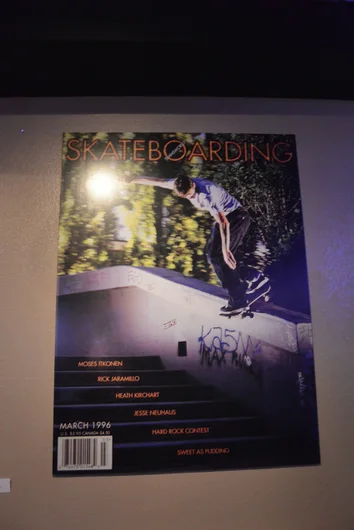 <!--bokmaartshow-->

Justin Bokma, Transworld Skateboarding Magazine cover. March 1996 image on foam board 6ft x 3.5ft - $300. <a href=