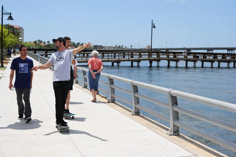 With Schaefer as our tour guide, we ended up on the water in Bradenton.  Guy's hurt and can't skate today.<!-- Spring Roll 2013 and a Bradenton Session Presented by Lakai -->