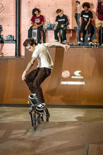 Sly actually destroyed his run. But what you can’t tell is that this actually is a goof trick. Melon Grab to Smith Grind
<!--fridayam2023lastchance-->