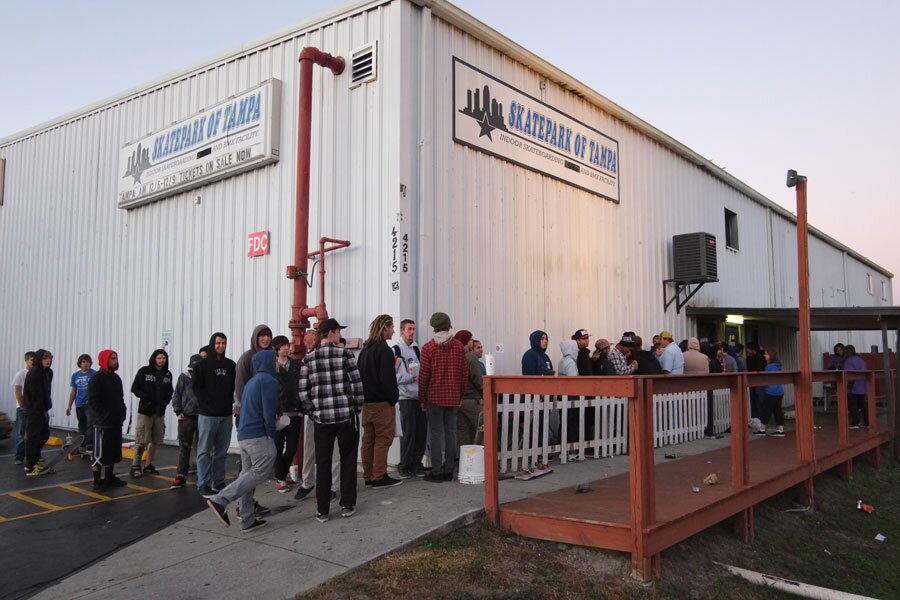 The line wrapped around the building