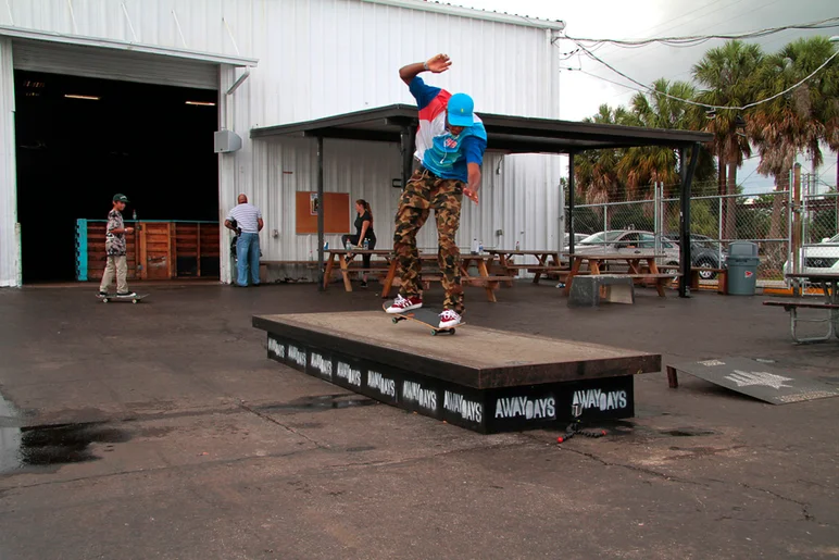 <!--awaydaysphotos-->
Lavonte was the first one testing the ledge out with a Nose Manual.