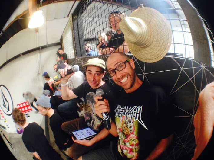 <!-- damnamvolcom14day2 -->

Our happy hosts, James Craig and Andrew Cannon ruling it nice guy style all day.