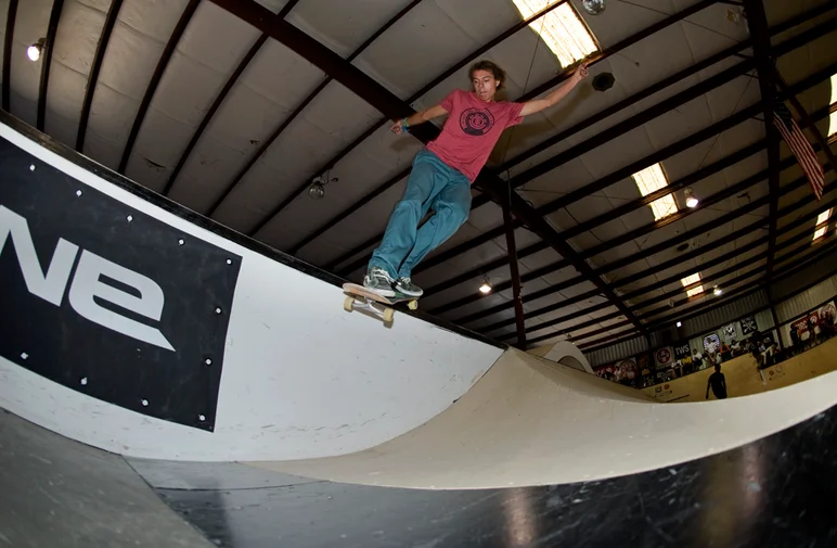 <!--daatlsat-->

Tyson Petersen rides into a BS smith grind and pops off the end.