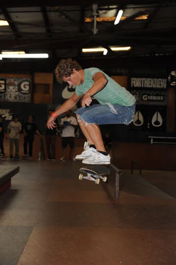 I believe that was a frontside pop shuv.<!-- Game of SKATE 2012 at SPoT -->