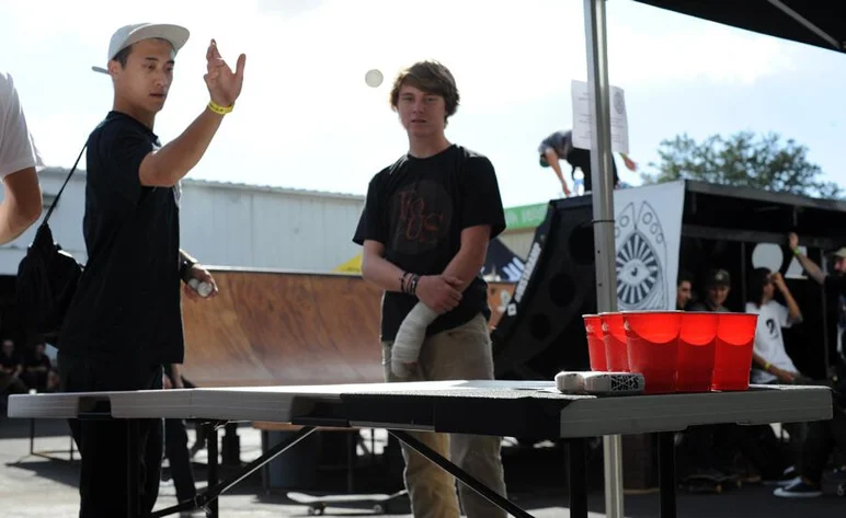 <!-- amdec13fri -->

Bones Wheels also had a booth. They will be set up in the courtyard all weekend, so make sure you check them out for your chance to win some fresh wheels.