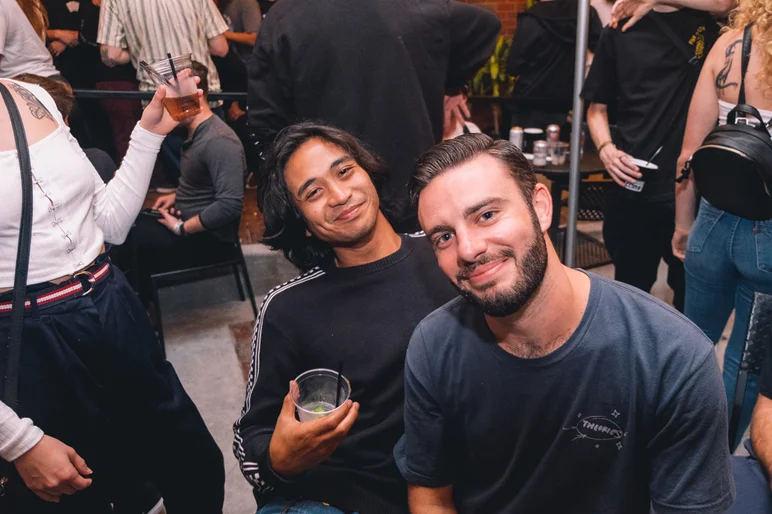 <!--pro19sunchill-->

Uncle Sam (left) was snapping your headshot photos all weekend and making sure you had the right wristband. Steve Spence was just waiting for Punk Rock Karaoke to start.