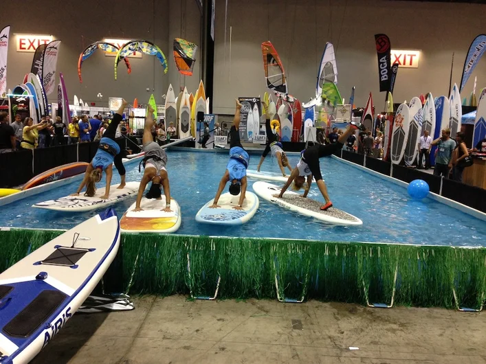 <!-- surfexpo2013 -->

Yoga is so hot right now, especially on paddle boards.